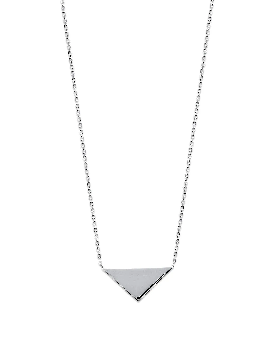 Solid Triangle Silver Necklace