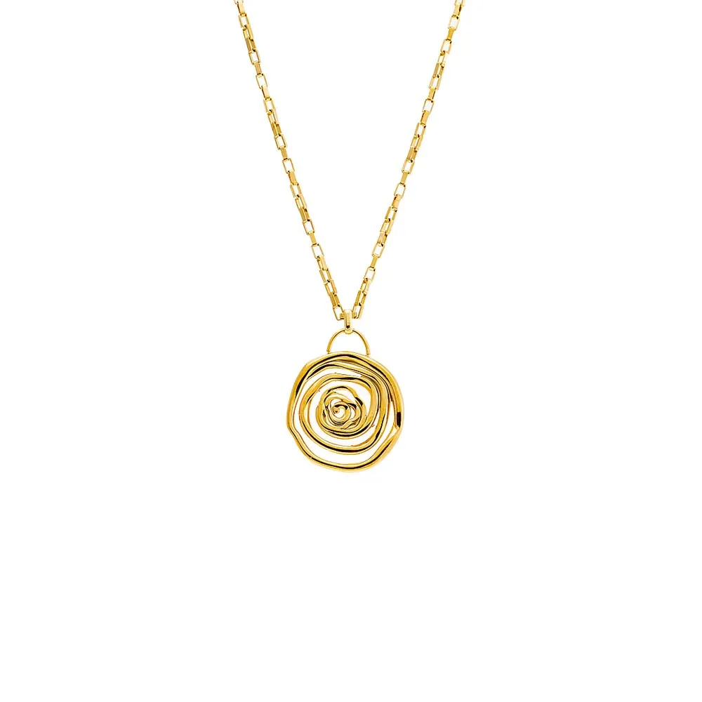 Solid Webbed Round Pendant Necklace