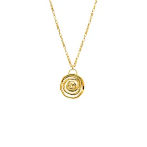 Solid Webbed Round Pendant Necklace