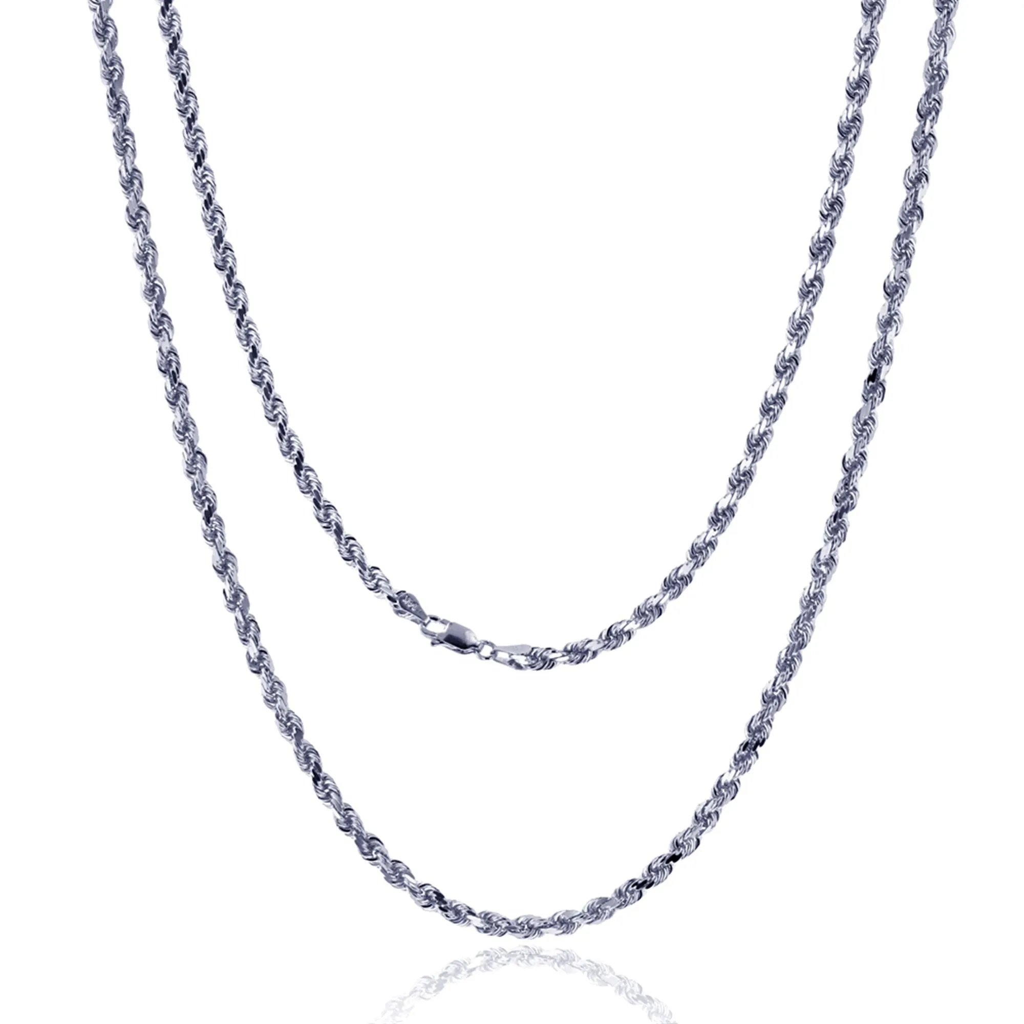 [Solid] White Gold Rope Chain (14K)