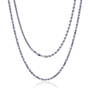 [Solid] White Gold Rope Chain (14K)