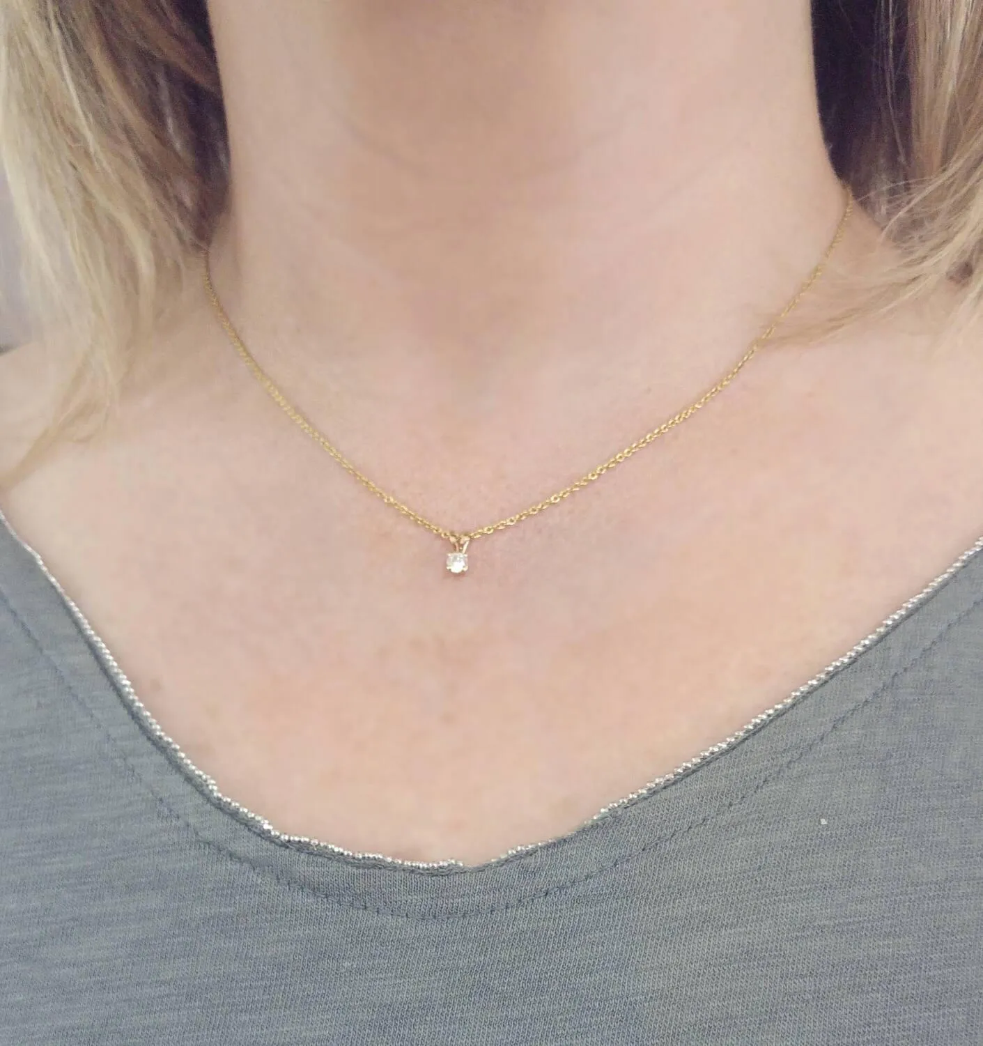 Solitaire Diamond Necklace Pendant