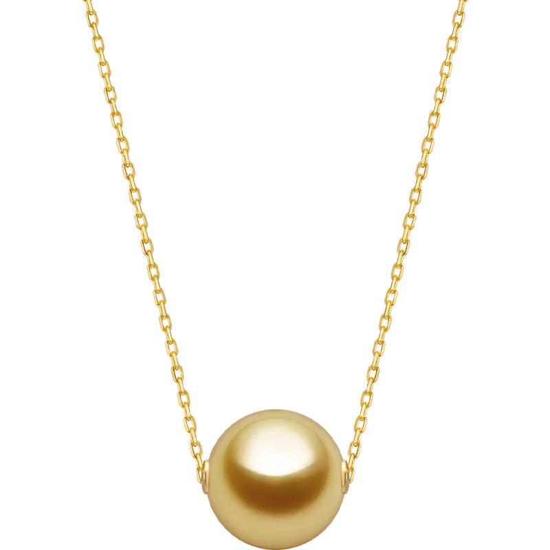South Sea Golden Pearl 18K Gold Simple Style Design Classic Necklace