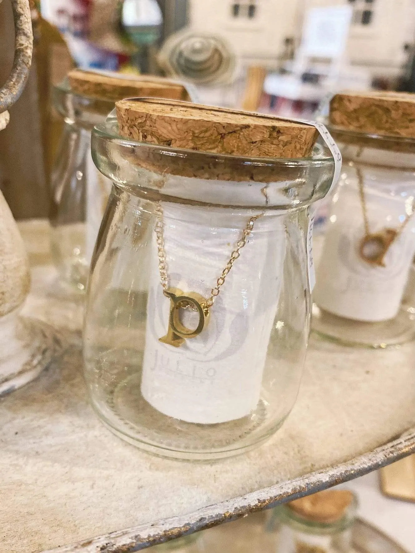 Spice Gold Initial Necklace In A Jar-14K Gold