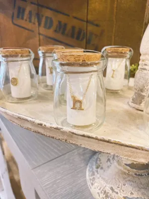 Spice Gold Initial Necklace In A Jar-14K Gold