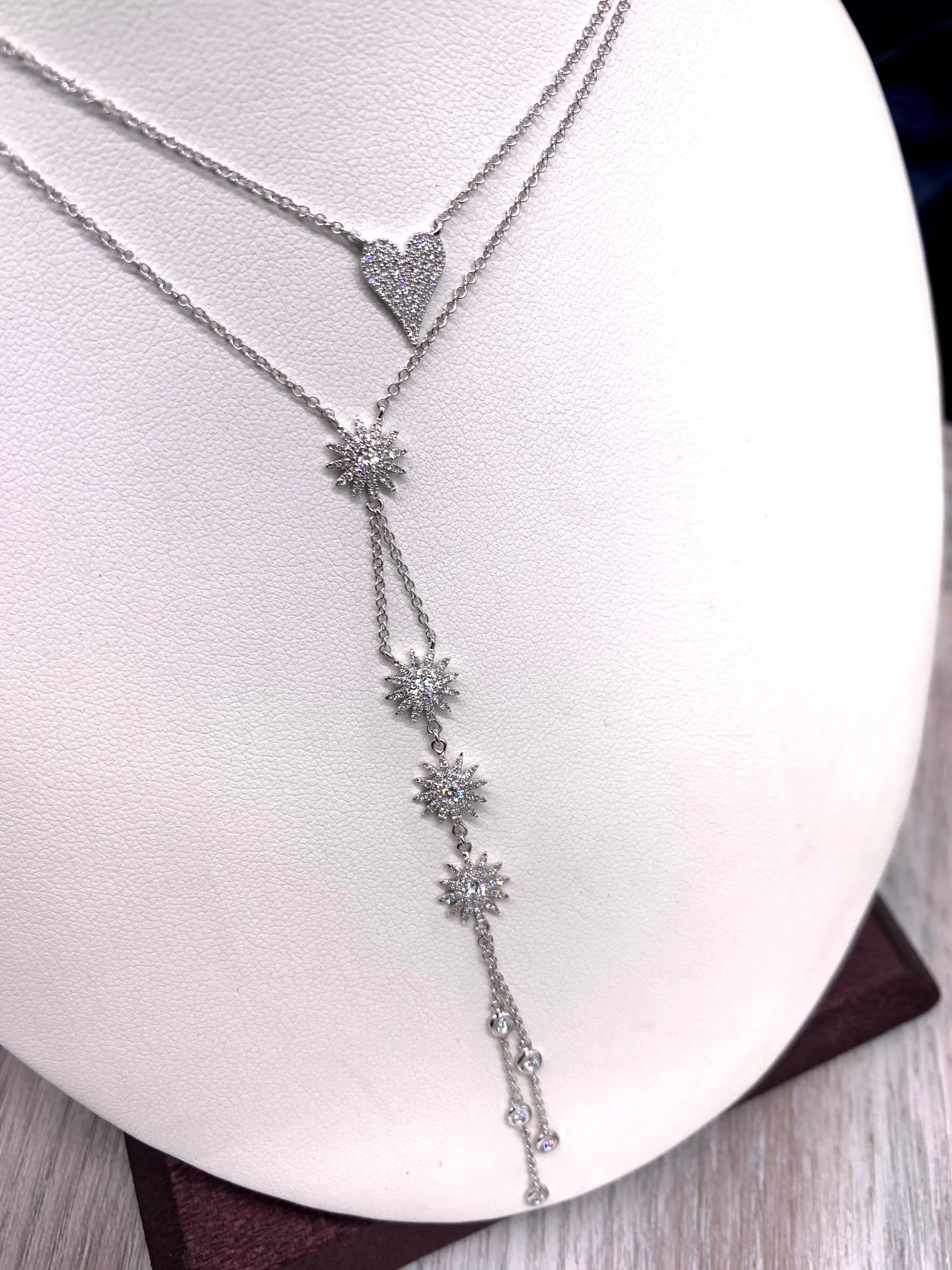 Star Drop Lariat Necklace