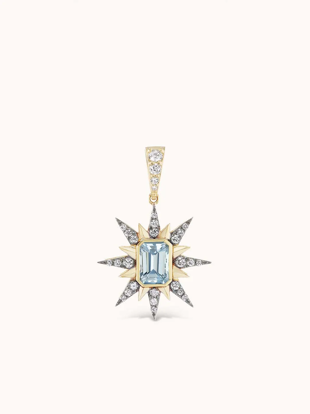 Starburst Charm Necklace Aquamarine