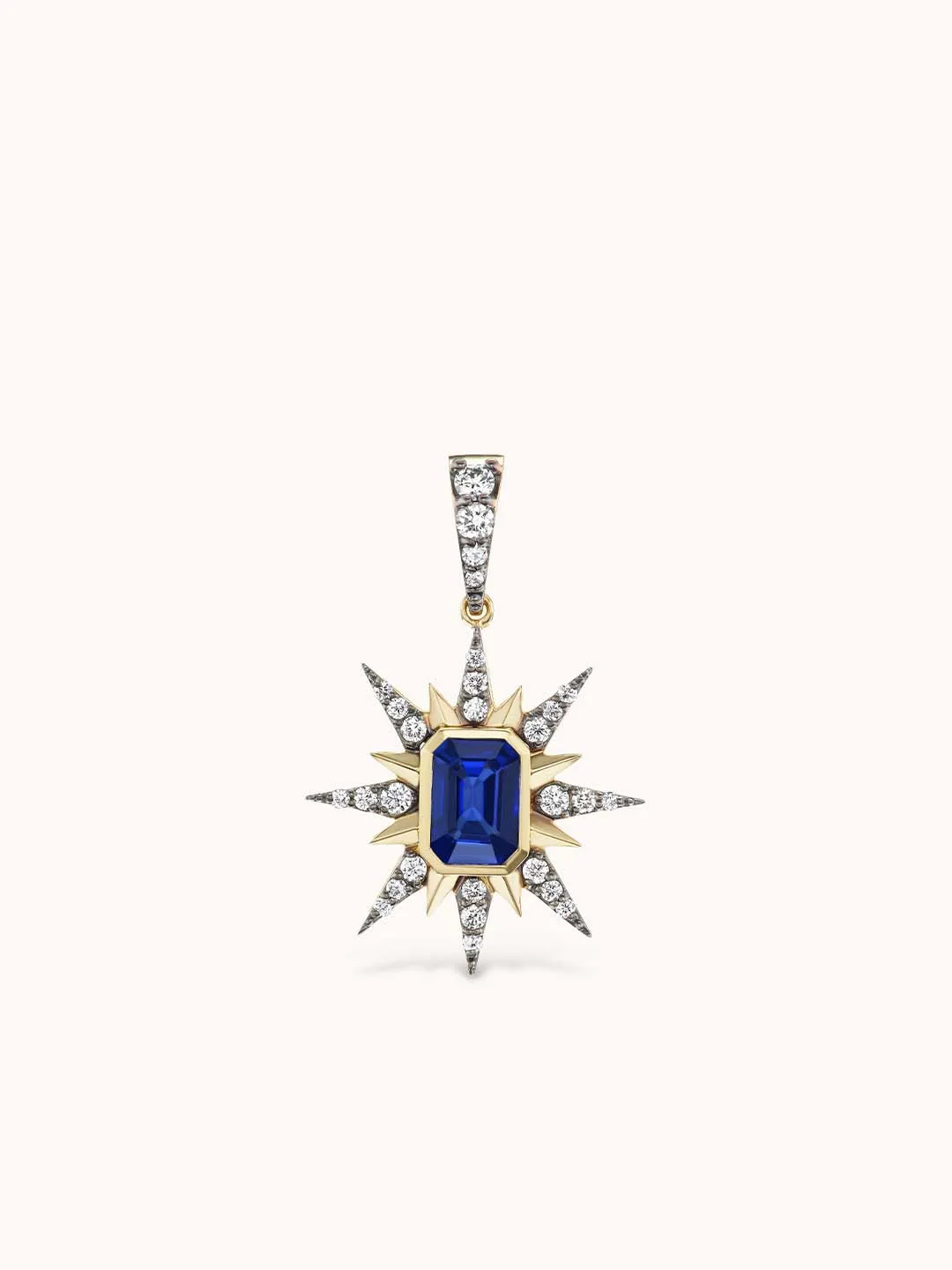 Starburst Charm Necklace Blue Sapphire