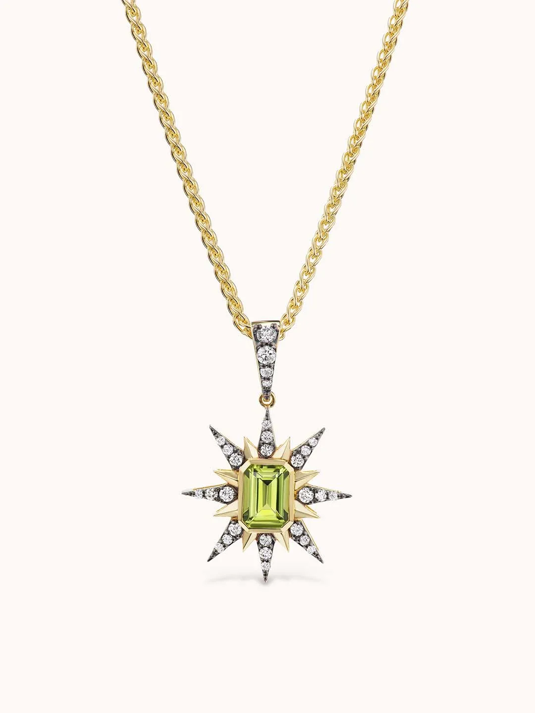 Starburst Charm Necklace Peridot