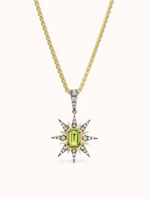 Starburst Charm Necklace Peridot