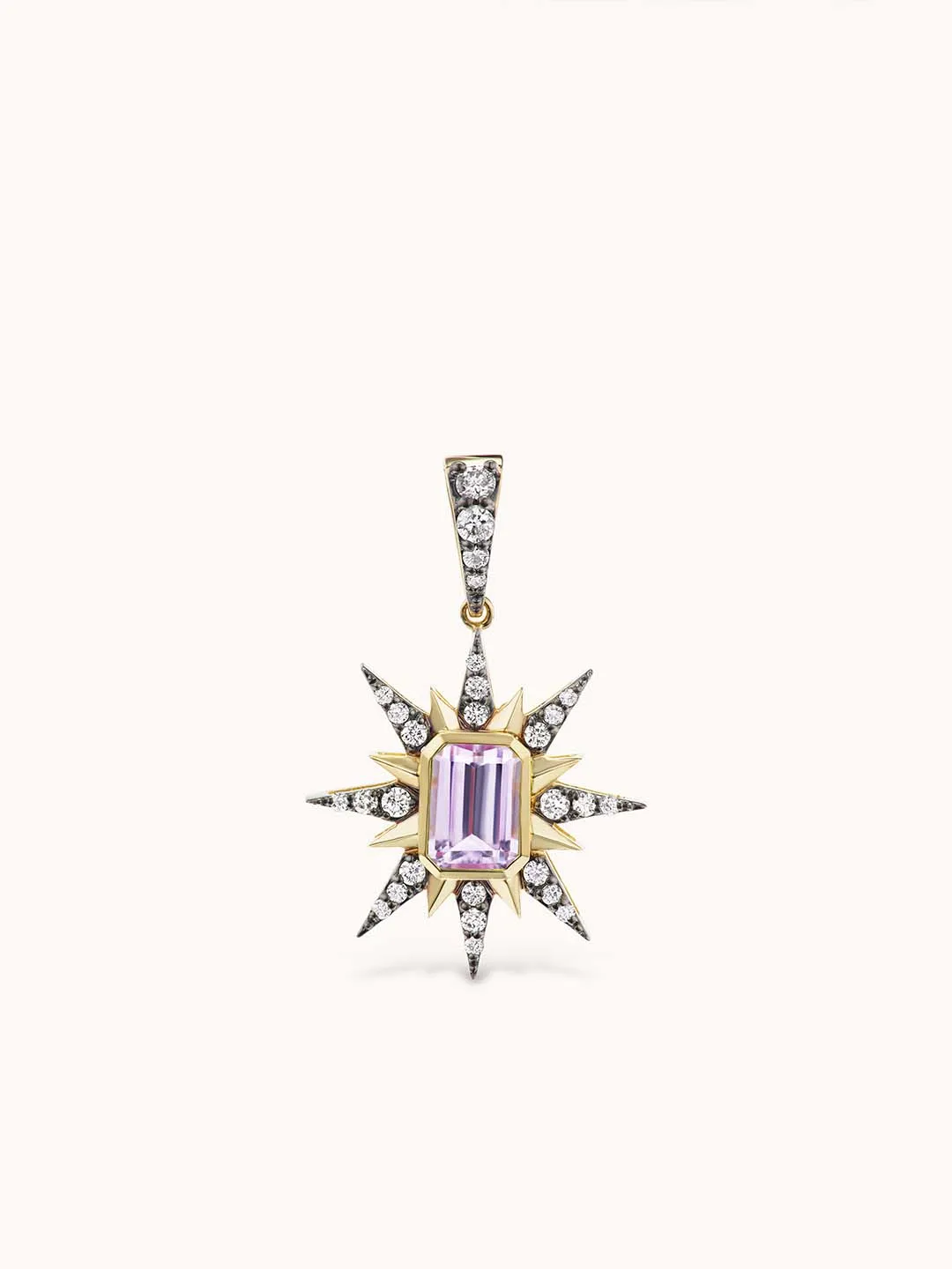 Starburst Charm Necklace Pink Sapphire