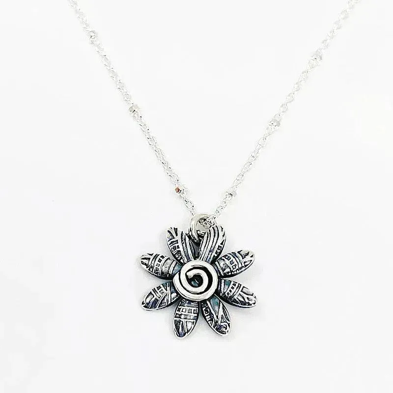 Sterling Flower Necklace - Small