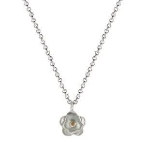 Sterling Silver & 10K Gold Small Double Flower Pendant