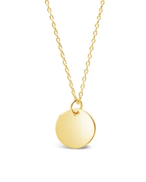 Sterling Silver Disk Charm Necklace