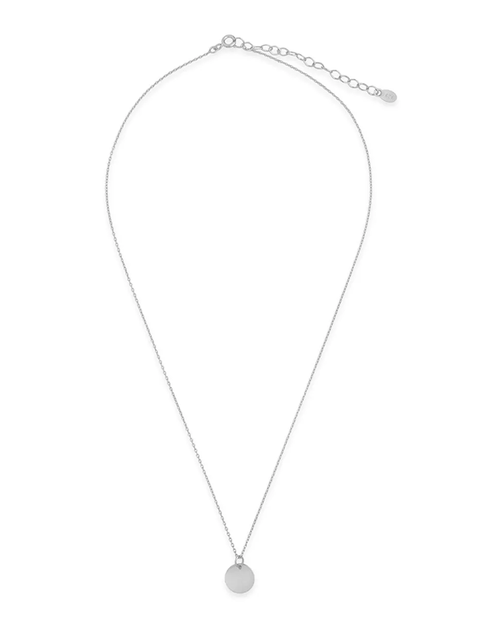 Sterling Silver Disk Charm Necklace