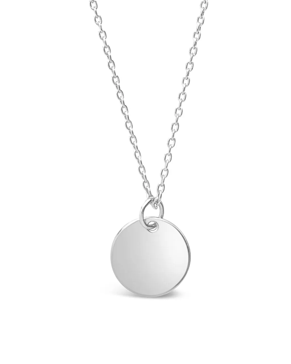 Sterling Silver Disk Charm Necklace