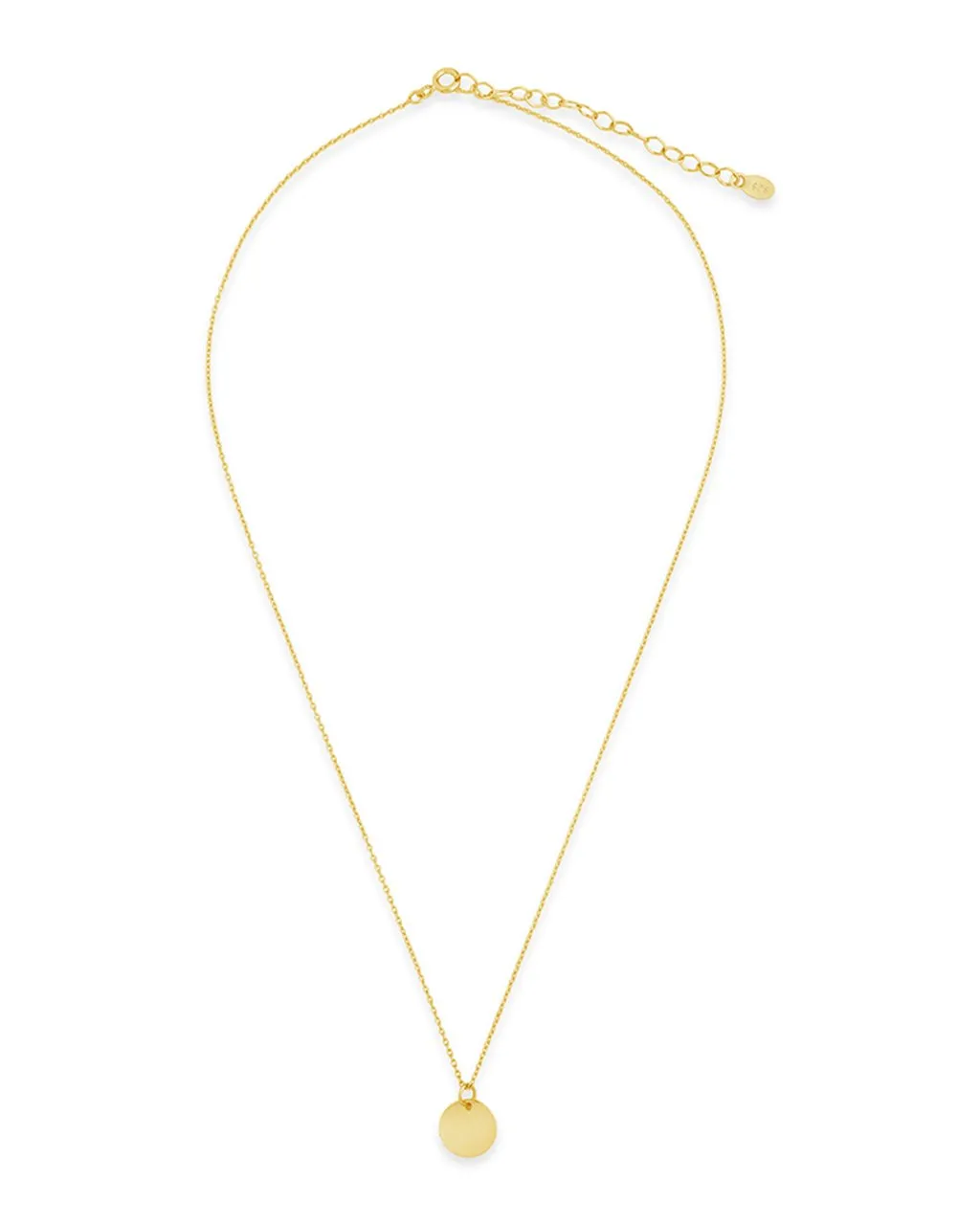 Sterling Silver Disk Charm Necklace