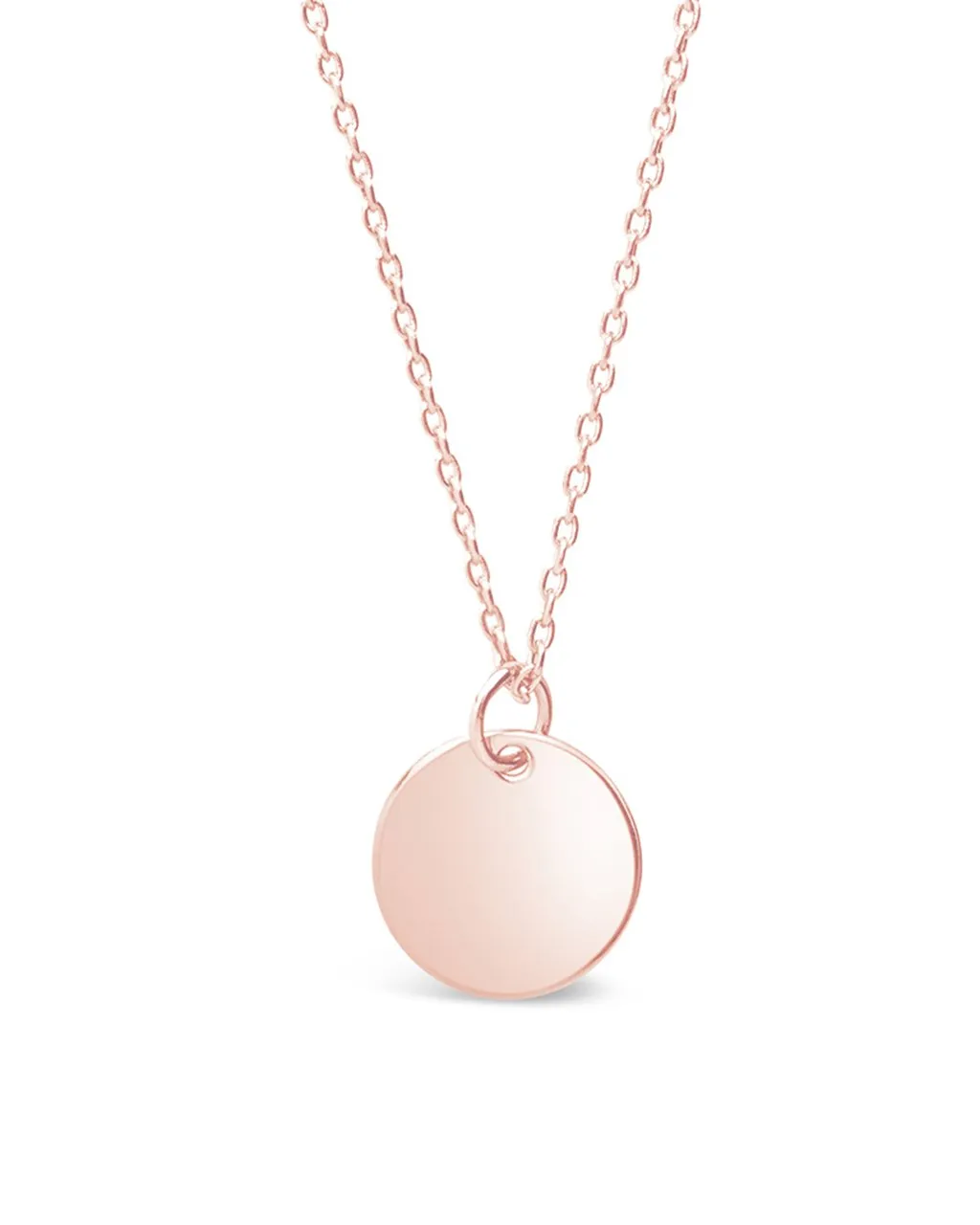 Sterling Silver Disk Charm Necklace