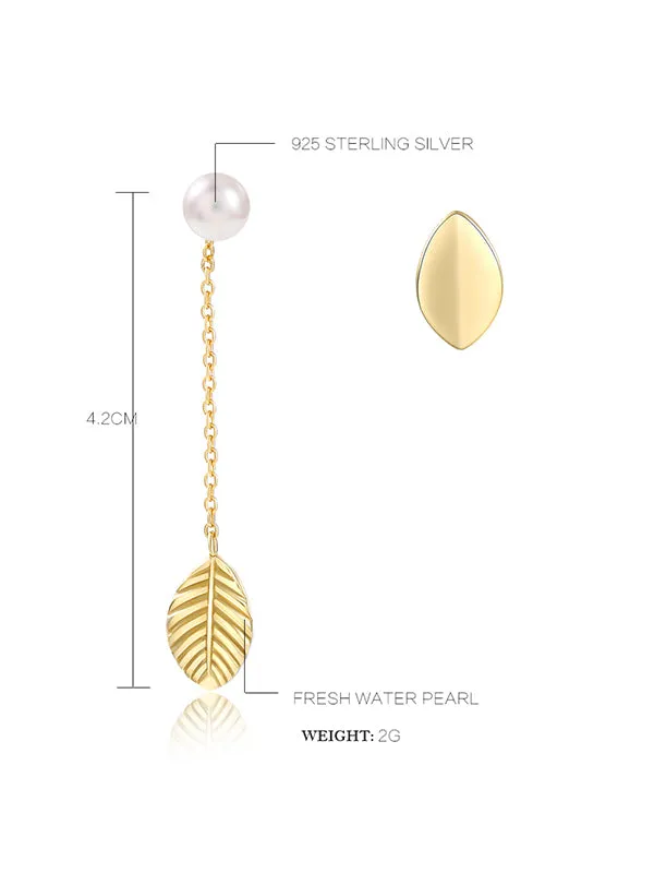 Sterling Silver lIrregular Leaf Earrings
