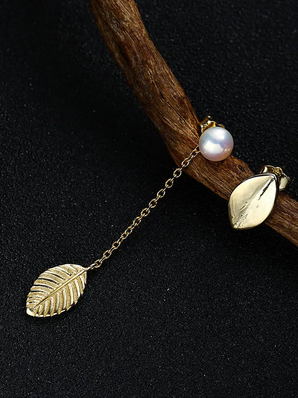 Sterling Silver lIrregular Leaf Earrings