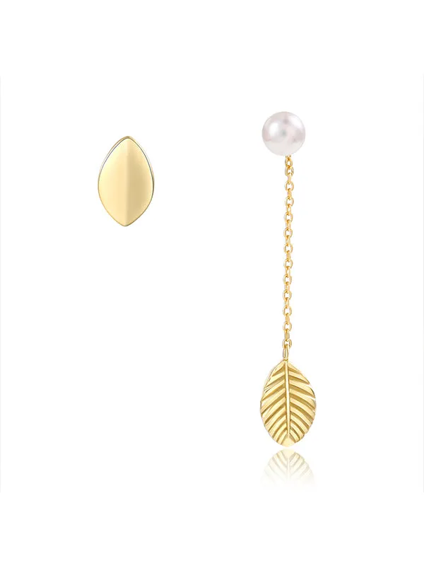 Sterling Silver lIrregular Leaf Earrings