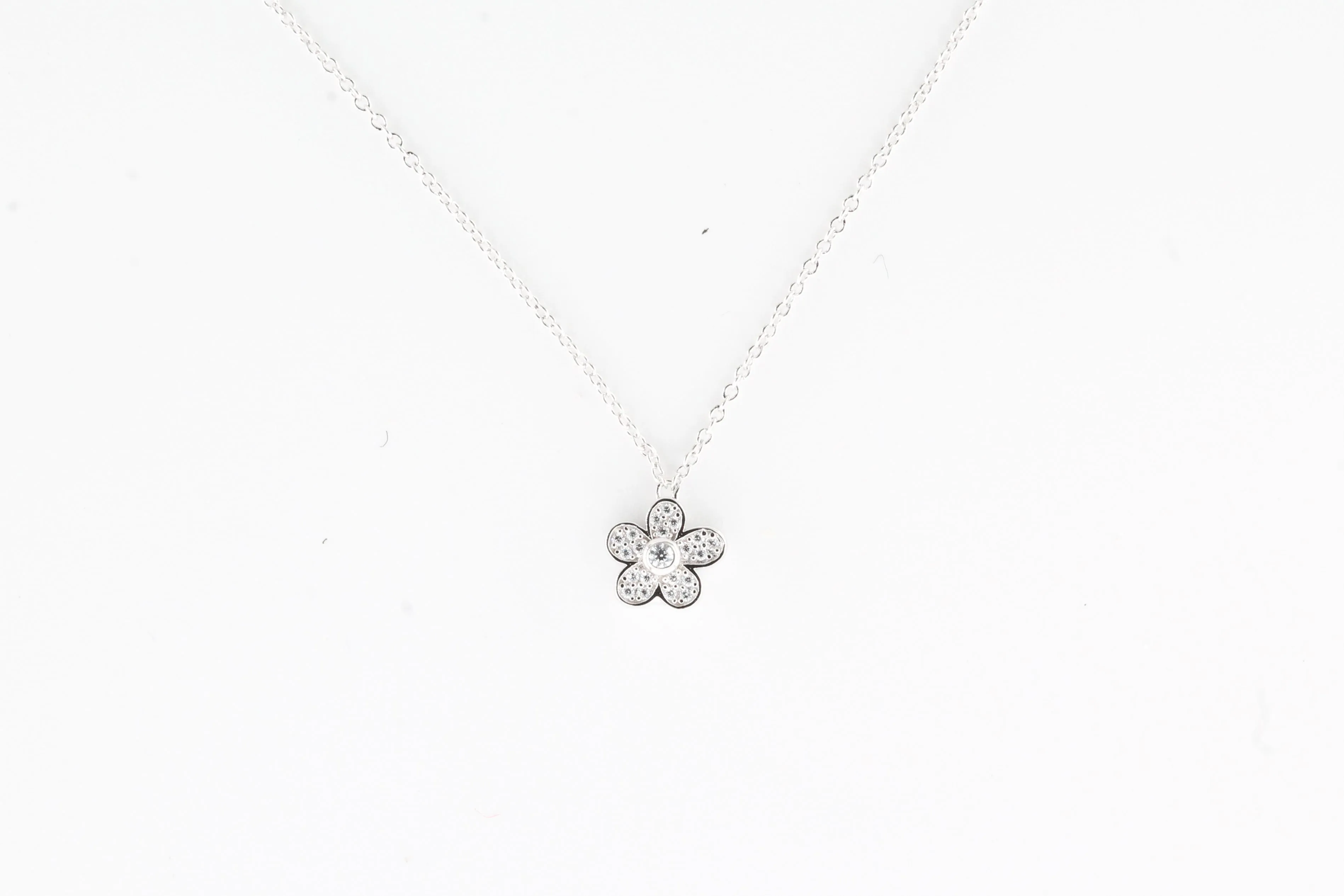 Sterling Silver Mini Flower Necklace