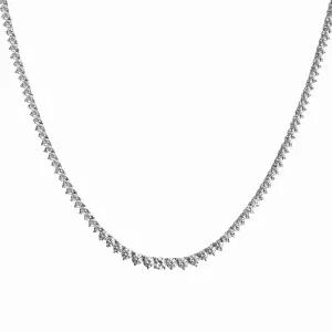 Sterling silver Riviera cz diamond tennis necklace