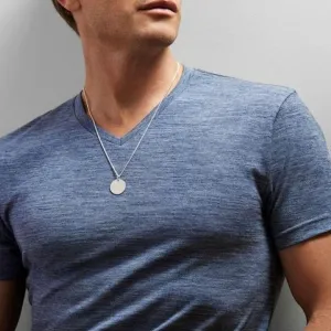 Sterling Silver Round Pendant Necklace