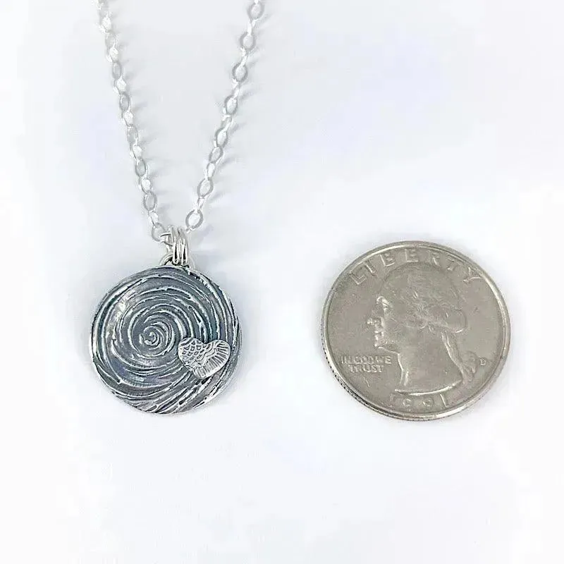 Sterling Spiral with Heart Necklace