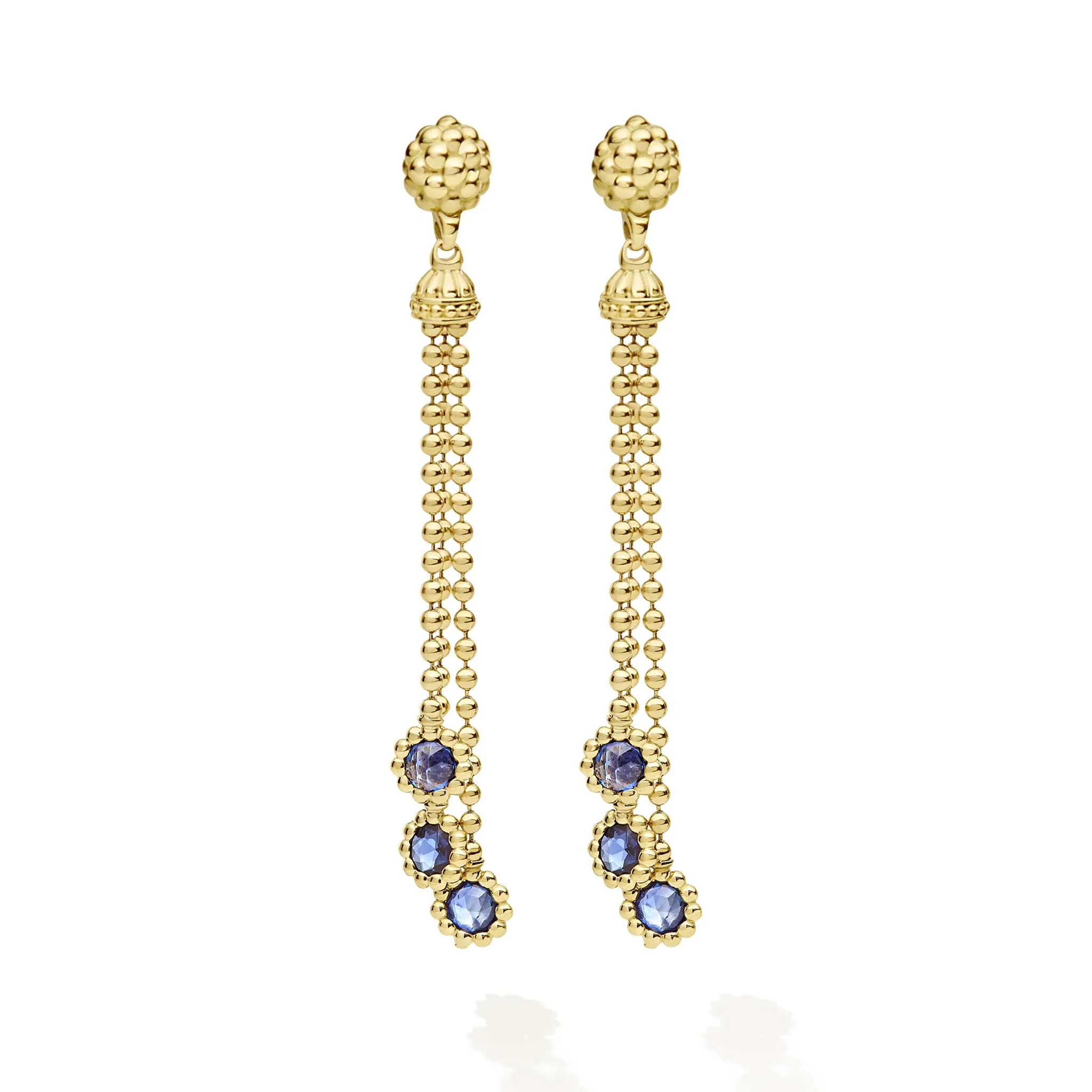 Studio 18K Gold Blue Sapphire Drop Earrings