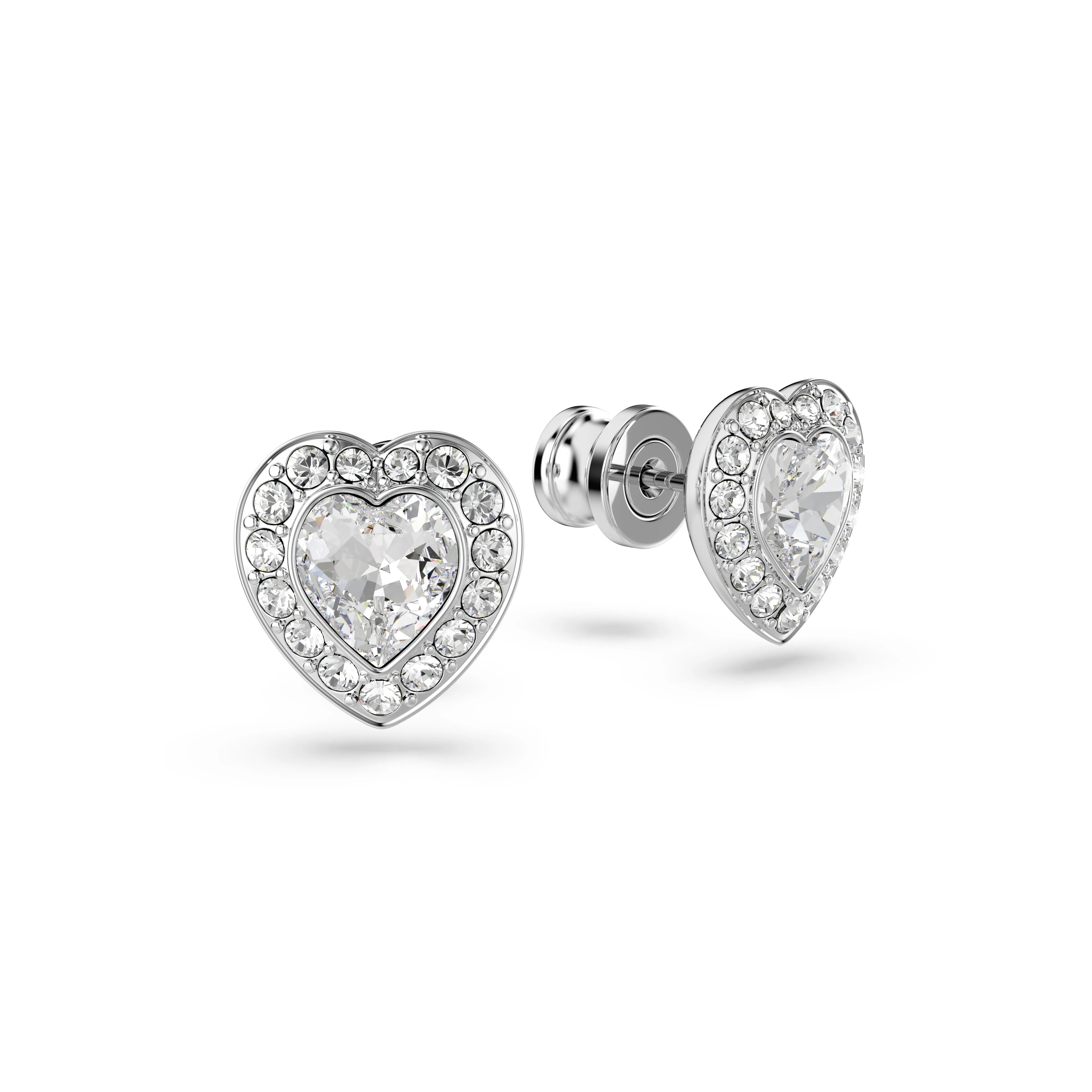 Swarovski Rhodium Angelic Heart Necklace & Earrings Set