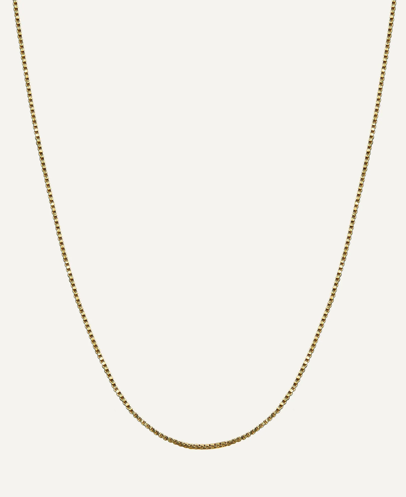 Sylvie 10k Solid Gold Box Chain Necklace