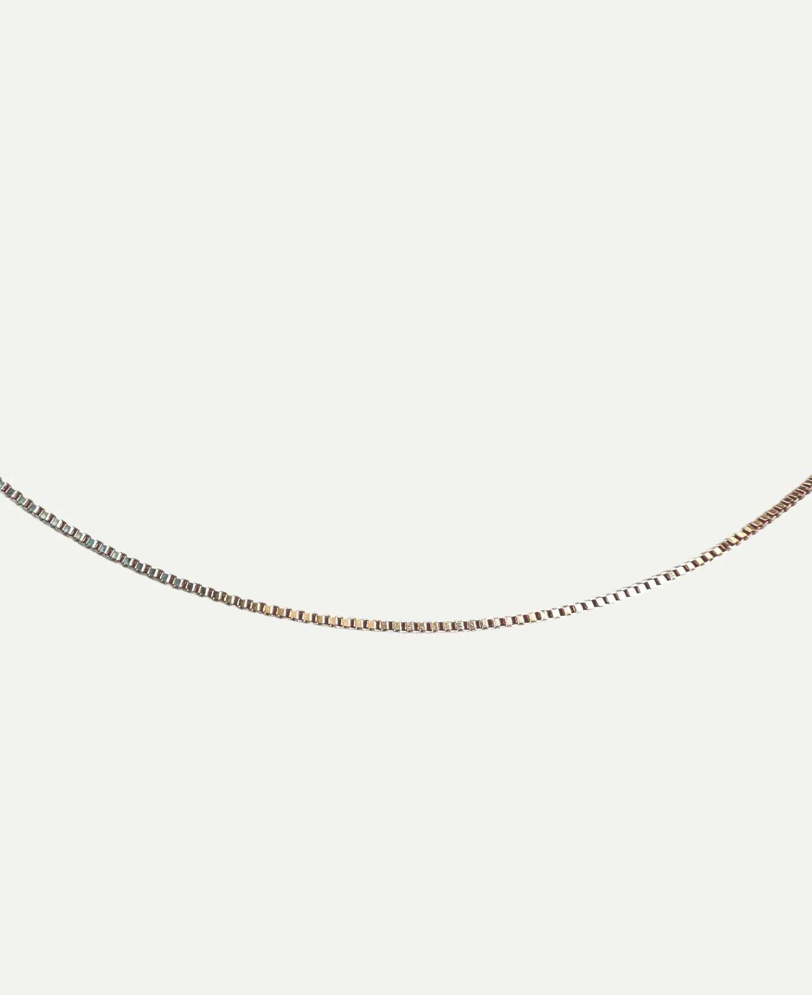 Sylvie 10k Solid Gold Box Chain Necklace