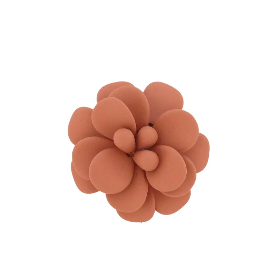 Terracotta Hibiscus Retro Dangle Choker Necklace