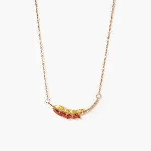 The Laurel Leaf Pendant Necklace with Diamonds And Crystal