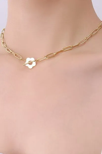 The Meghan Flower Toggle Necklace