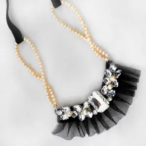 The Tatiana Couture Fresh Water Pearl & Crystal Necklace
