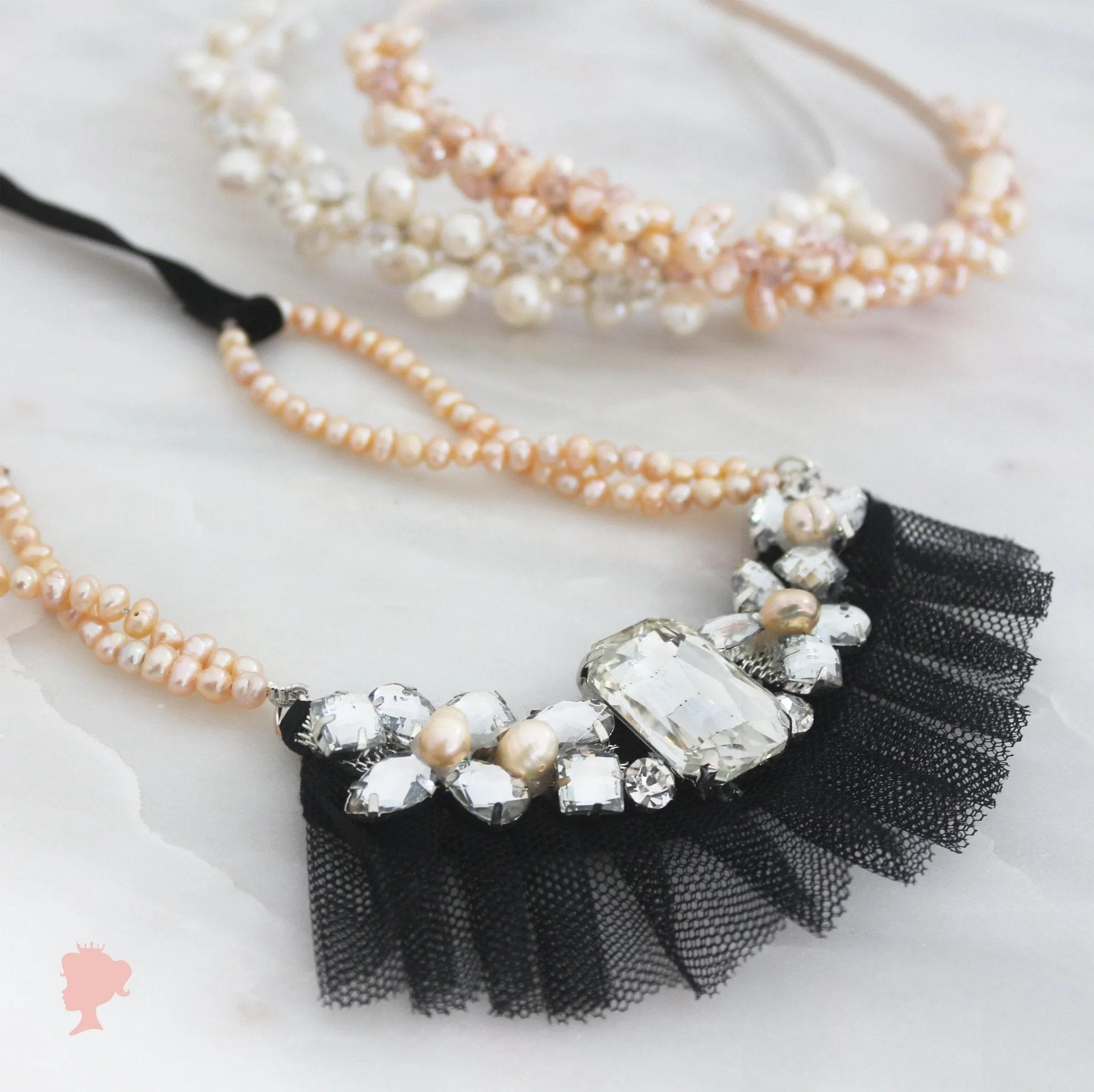 The Tatiana Couture Fresh Water Pearl & Crystal Necklace