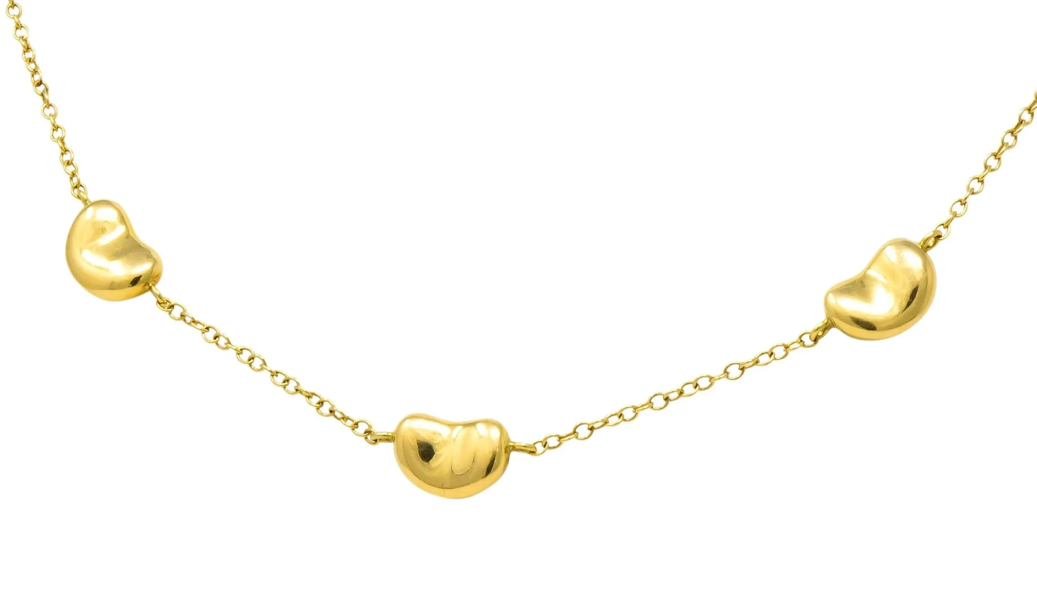 Tiffany & Co. Elsa Peretti Bean Design 18 Karat Gold Necklace