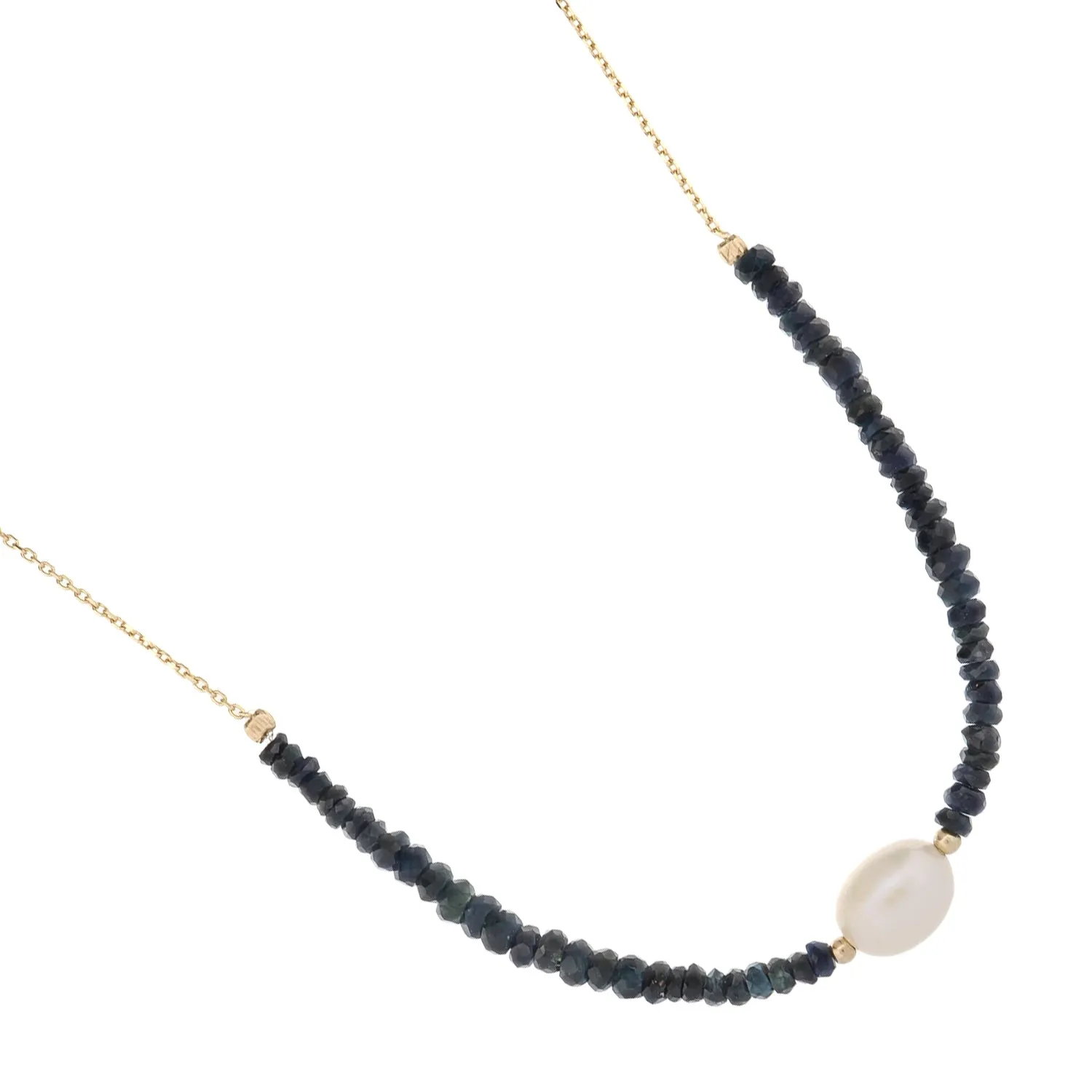 Timeless Sapphire Pearl Gold Choker Necklace