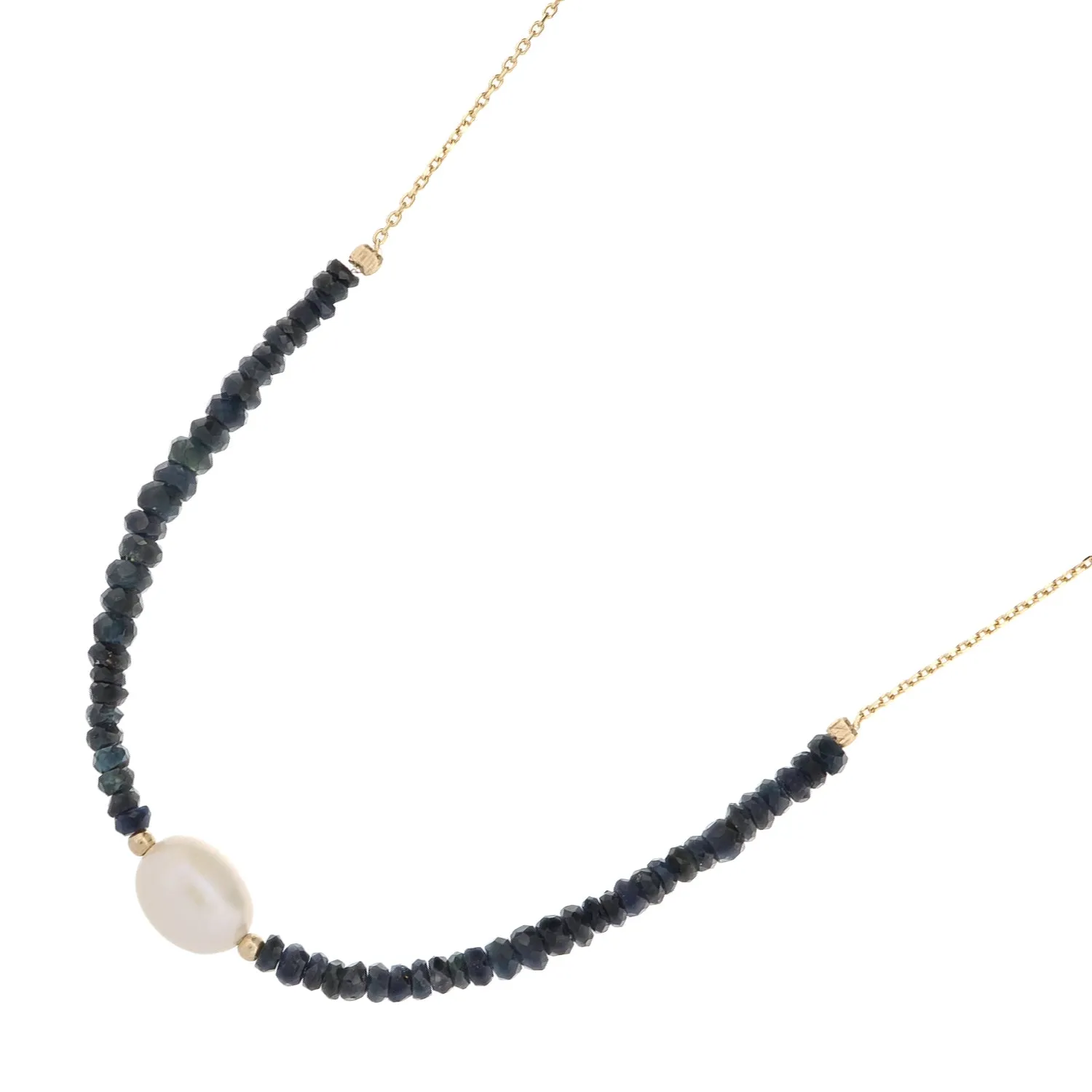 Timeless Sapphire Pearl Gold Choker Necklace