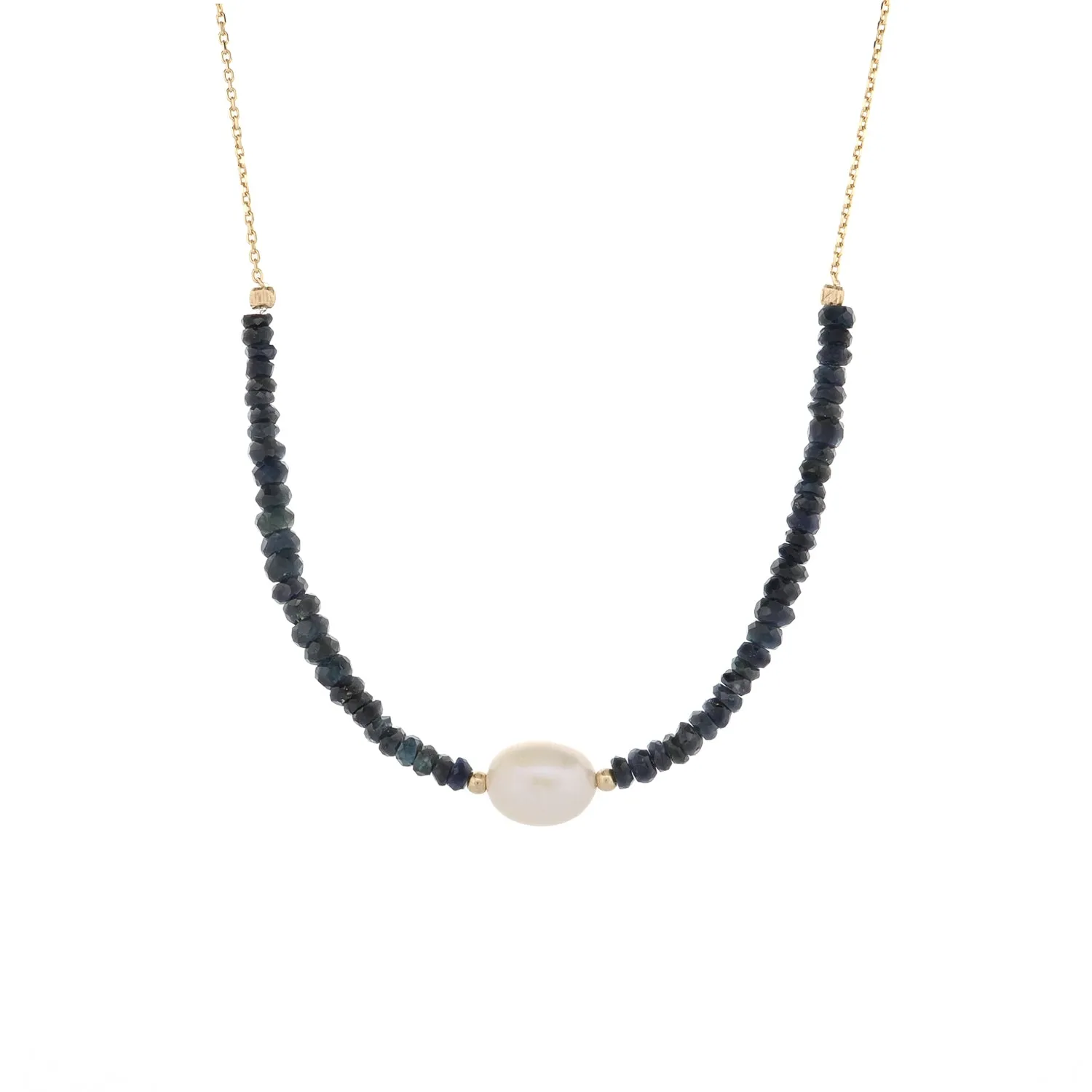 Timeless Sapphire Pearl Gold Choker Necklace