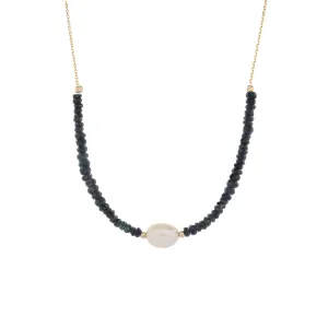 Timeless Sapphire Pearl Gold Choker Necklace