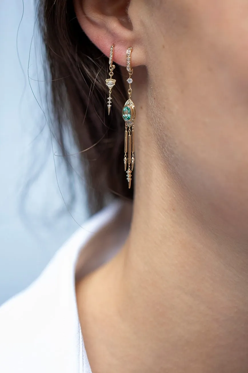 totem sapphire eye & diamonds earring - single