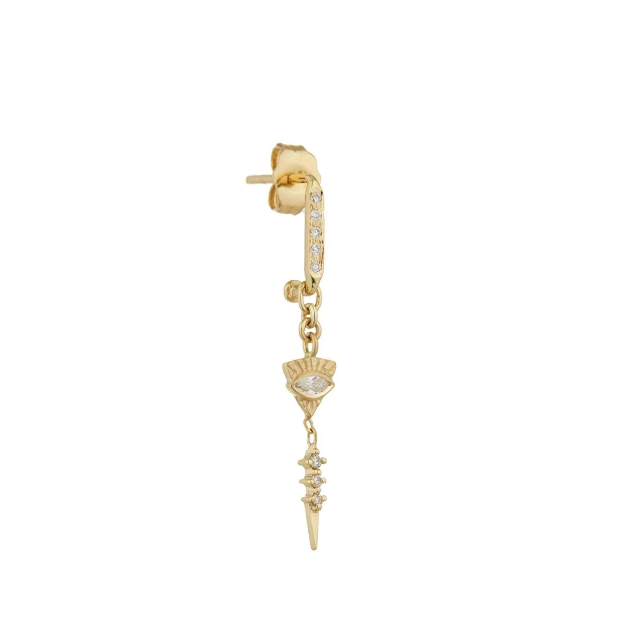 totem sapphire eye & diamonds earring - single