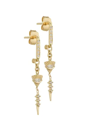 totem sapphire eye & diamonds earring - single
