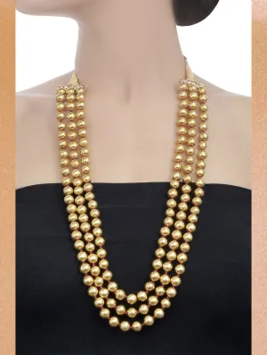 Tribe by Amrapali - Necklace Silver Gold Plated Three Layer Round Bead