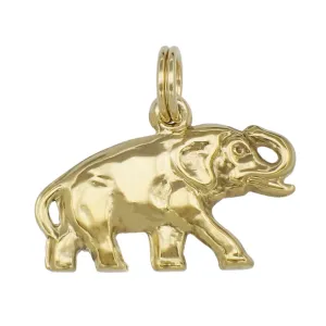 Trunk Up Lucky Elephant Charm in 14 Karat Gold