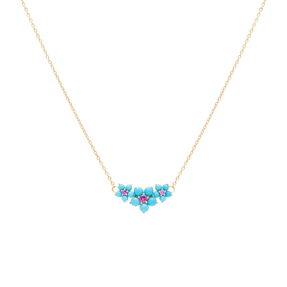Turquoise Triple Flower Necklace