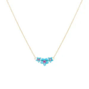 Turquoise Triple Flower Necklace